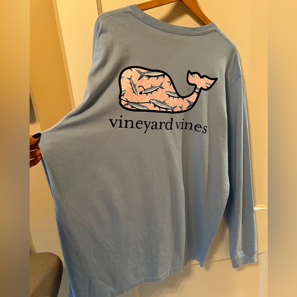 Classic Logo with fishes Long-Sleeve Pocket Tee